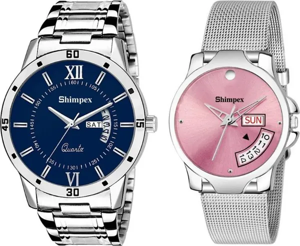 Premium_Watches_Blue_Metal_Boys_&_Girls_Waterproof_With_A_One_Year_Warranty_Day_And_Date_Analog