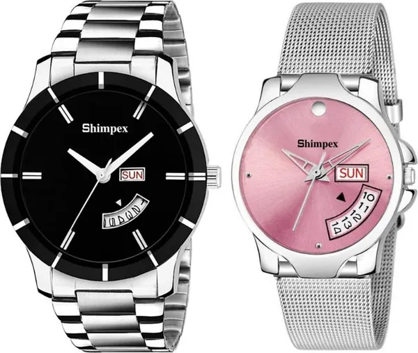 Premium_Watches_Black_Metal_Boys_&_Girls_Waterproof_With_A_One_Year_Warranty_Day_And_Date_Analog