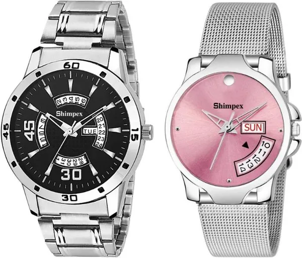 Premium_Watches_Black_Metal_Boys_&_Girls_Waterproof_With_A_One_Year_Warranty_Day_And_Date_Analog
