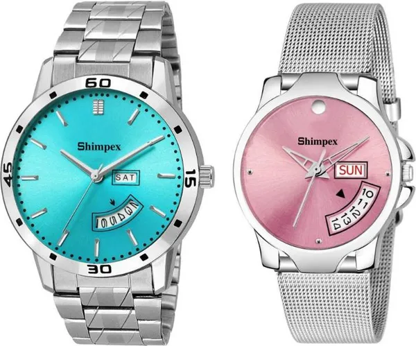 Premium_Watches_Blue_Metal_Boys_&_Girls_Waterproof_With_A_One_Year_Warranty_Day_And_Date_Analog