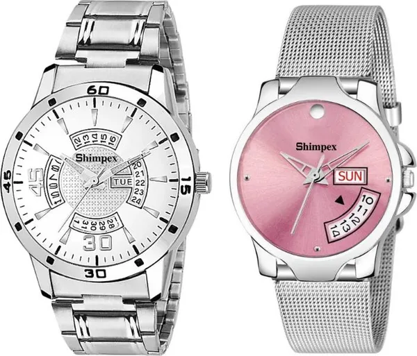 Premium_Watches_White_Metal_Boys_&_Girls_Waterproof_With_A_One_Year_Warranty_Day_And_Date_Analog