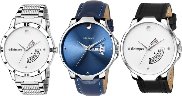 Premium_Watches_White_Blue_Genuine_Leather_Metal_Men_Waterproof_With_A_One_Year_Warranty_Day_And_Date_Analog