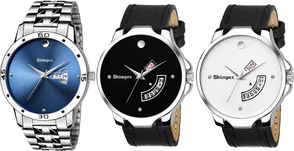 Shimpex_Good_Quality__Watches_Blue_White_Black_Genuine_Leather_Metal_Men_Waterproof_With_A_One_Year_Warranty_Day_And_Date_Analog