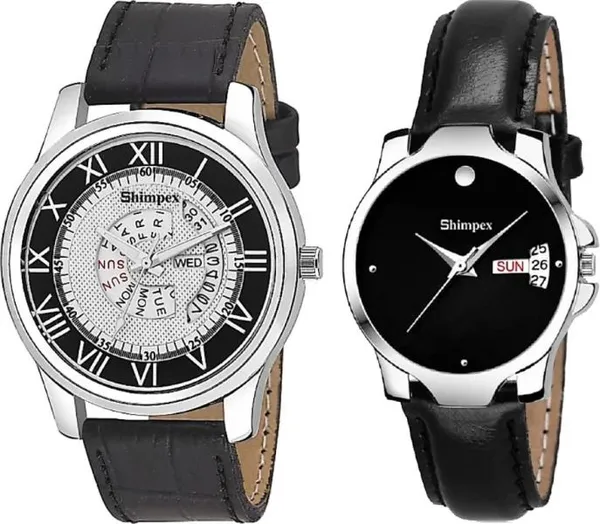 Premium_Watches_Black_Genuine_Leather_Metal_Boys_&_Girls_Waterproof_With_A_One_Year_Warranty_Day_And_Date_Analog