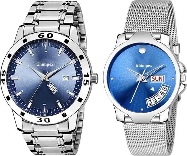 Premium_Watches_Blue_Metal_Men_&_Women_Waterproof_With_A_One_Year_Warranty_Day_And_Date_Analog