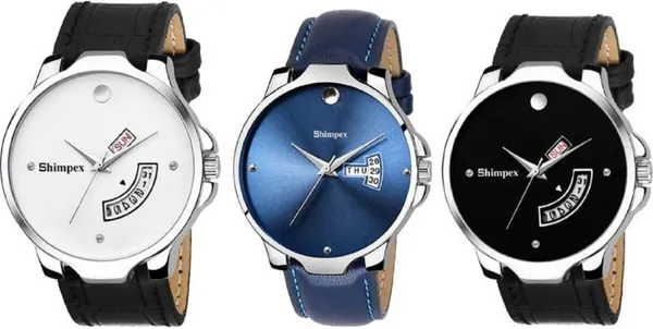 Premium_Watches_Black_Blue_White_Genuine_Leather_Metal_Men_Waterproof_With_A_One_Year_Warranty_Day_And_Date_Analog
