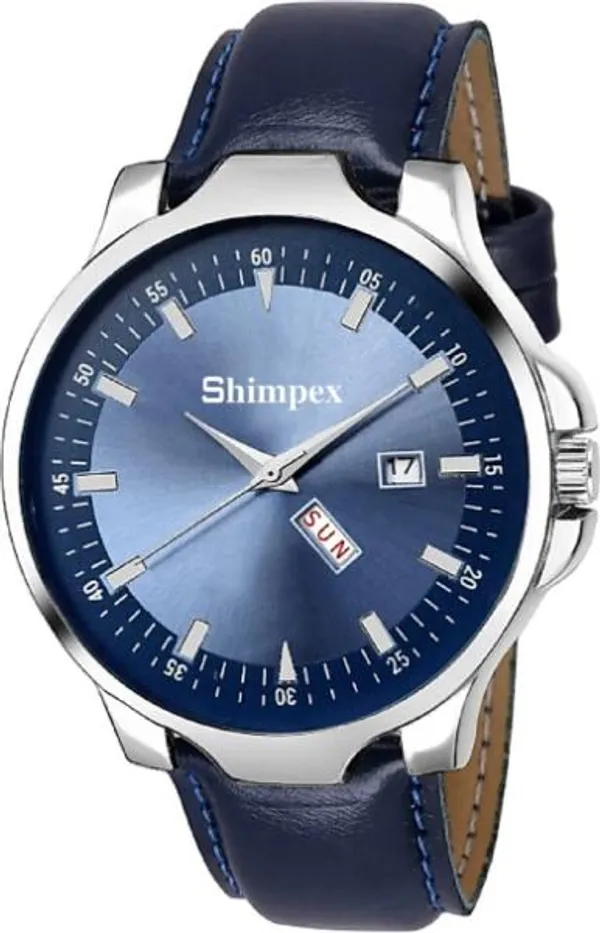 Premium_Watches_Blue_Genuine_Leather_Men_Waterproof_With_A_One_Year_Warranty_Day_And_Date_Analog