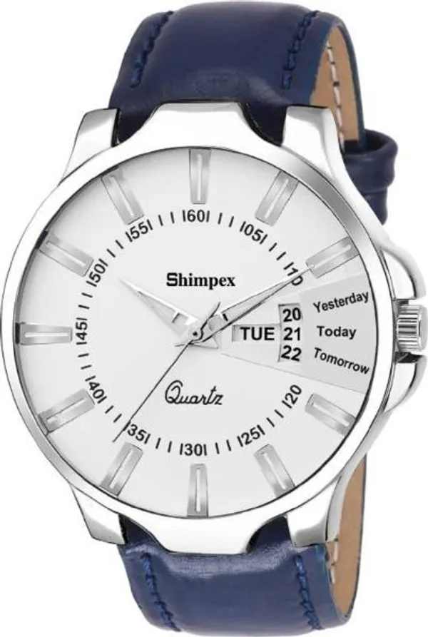 Premium_Watches_White_Genuine_Leather_Boys_Waterproof_With_A_One_Year_Warranty_Day_And_Date_Analog
