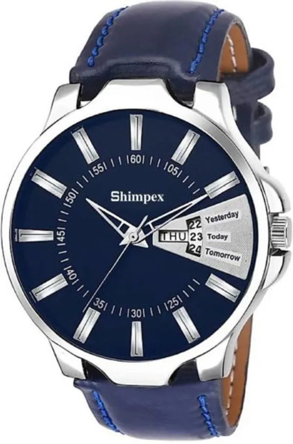 Premium_Watches_Blue_Genuine_Leather_Men_Waterproof_With_A_One_Year_Warranty_Day_And_Date_Analog