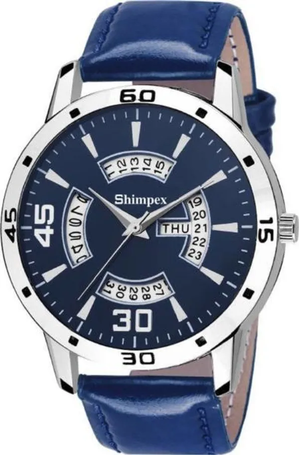 Premium_Watches_Blue_Genuine_Leather_Men_Waterproof_With_A_One_Year_Warranty_Day_And_Date_Analog