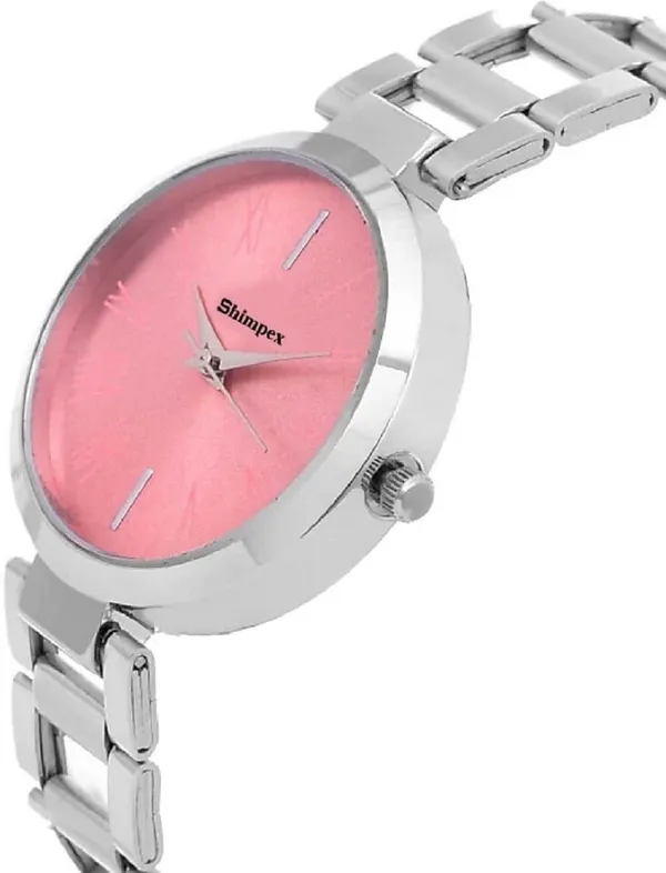 Premium_Watches_Pink_Metal_Women_Waterproof_With_A_One_Year_Warranty_Day_And_Date_Analog
