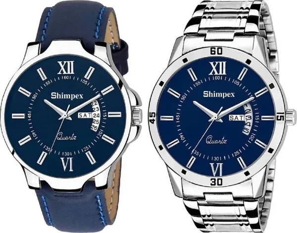 Premium_Watches_Blue_Genuine_Leather_Men_Waterproof_With_A_One_Year_Warranty_Day_And_Date_Analog