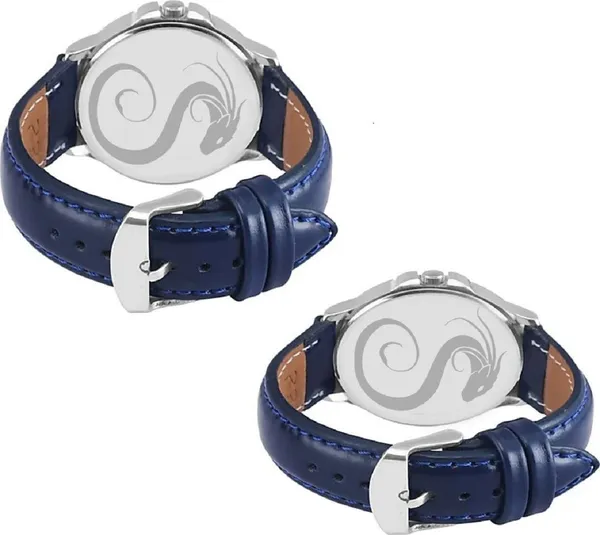 Premium_Watches_Blue_Genuine_Leather_Couple_Waterproof_With_A_One_Year_Warranty_Day_And_Date_Analog