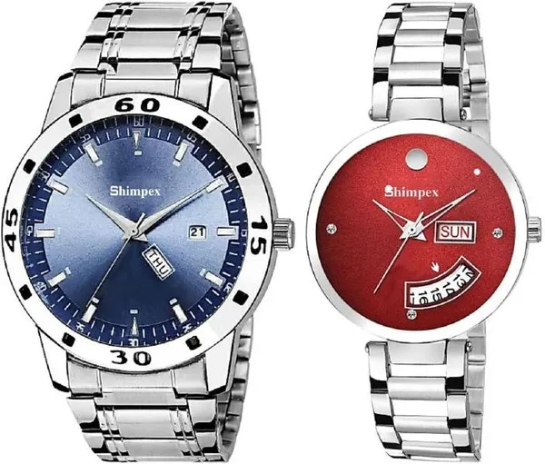 Premium_Watches_Blue_Red_Metal_Couple_Waterproof_With_A_One_Year_Warranty_Day_And_Date_Analog