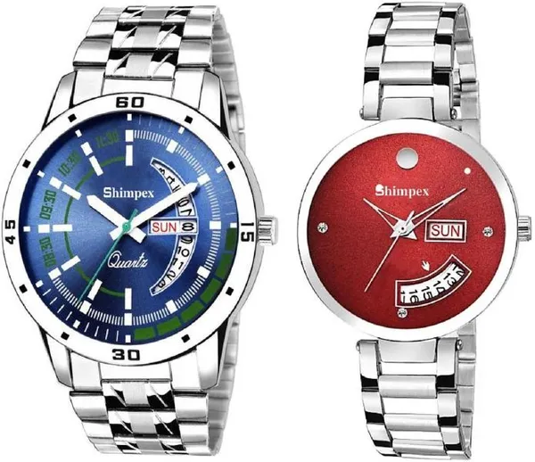 Premium_Watches_Red_Blue_Metal_Couple_Waterproof_With_A_One_Year_Warranty_Day_And_Date_Analog