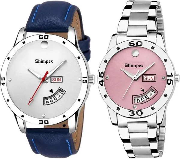 Premium_Watches_Multicolor_Metal_Genuine_Leather_Couple_Waterproof_With_A_One_Year_Warranty_Day_And_Date_Analog