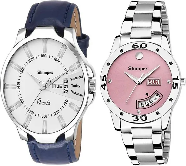 Premium_Watches_Multicolor_Metal_Genuine_Leather_Couple_Waterproof_With_A_One_Year_Warranty_Day_And_Date_Analog