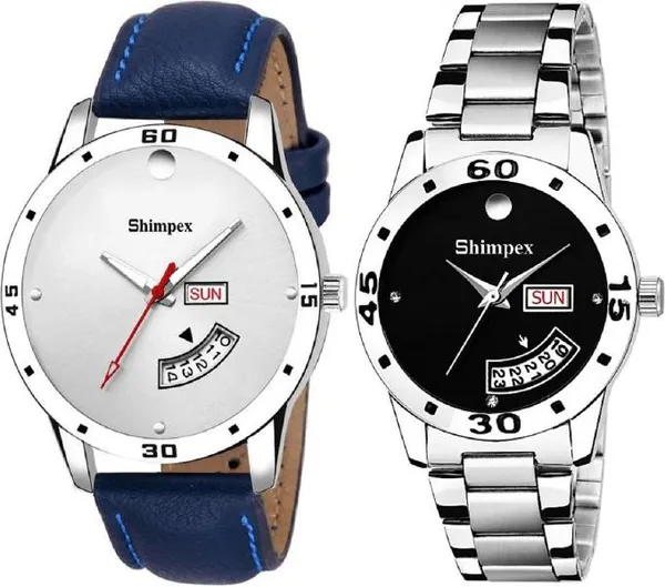 Premium_Watches_Multicolor_Metal_Genuine_Leather_Couple_Waterproof_With_A_One_Year_Warranty_Day_And_Date_Analog