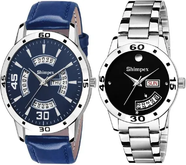 Premium_Watches_Multicolor_Metal_Genuine_Leather_Couple_Waterproof_With_A_One_Year_Warranty_Day_And_Date_Analog