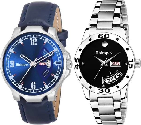 Premium_Watches_Multicolor_Metal_Genuine_Leather_Couple_Waterproof_With_A_One_Year_Warranty_Day_And_Date_Analog
