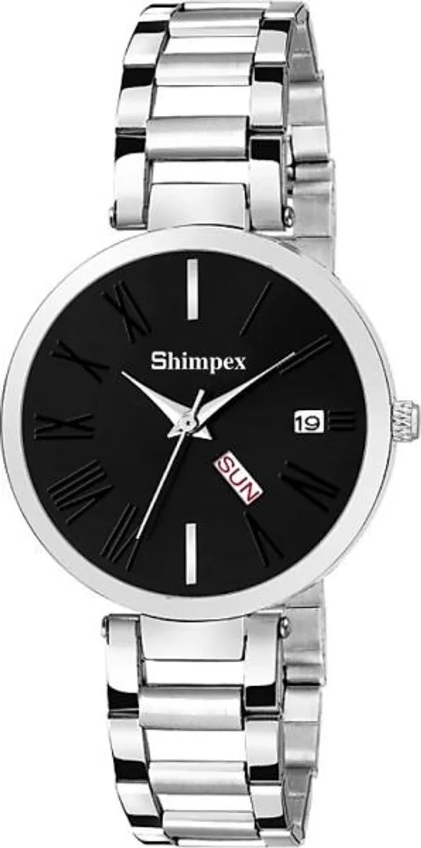 Premium_Watches_Black_Metal_Girls_Waterproof_With_A_One_Year_Warranty_Day_And_Date_Analog