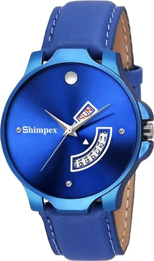Premium_Watches_Blue_Genuine_Leather_Boys_Waterproof_With_A_One_Year_Warranty_Day_And_Date_Analog