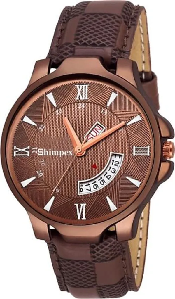 Premium_Watches_White_Genuine_Leather_Boys_Waterproof_With_A_One_Year_Warranty_Day_And_Date_Analog