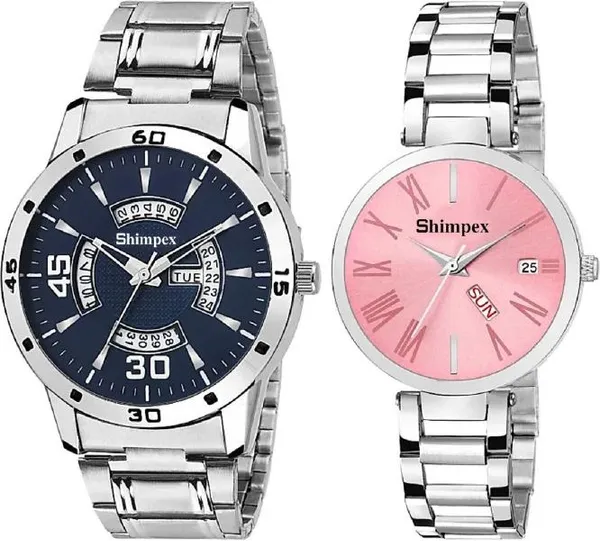 Shimpex_Good_Quality__Watches_Pink_Blue_Metal_Men_&_Women_Waterproof_With_A_One_Year_Warranty_Day_And_Date_Analog