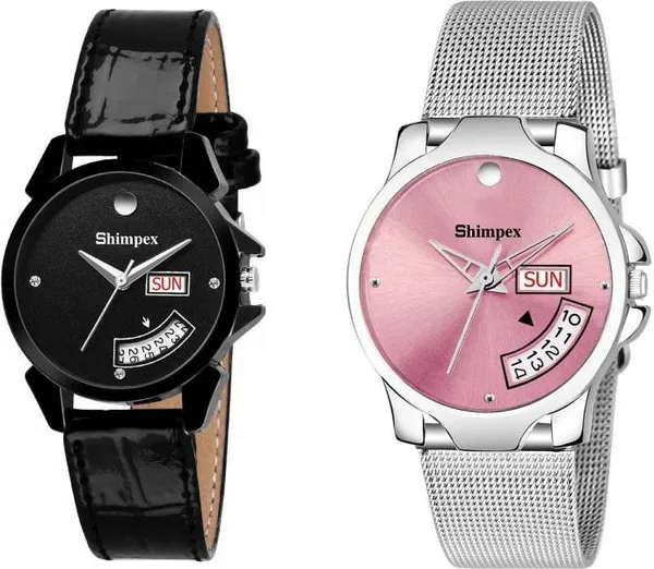 Premium_Watches_White_Genuine_Leather_Stainless_Steel_Couple_Waterproof_With_A_One_Year_Warranty_Day_And_Date_Analog