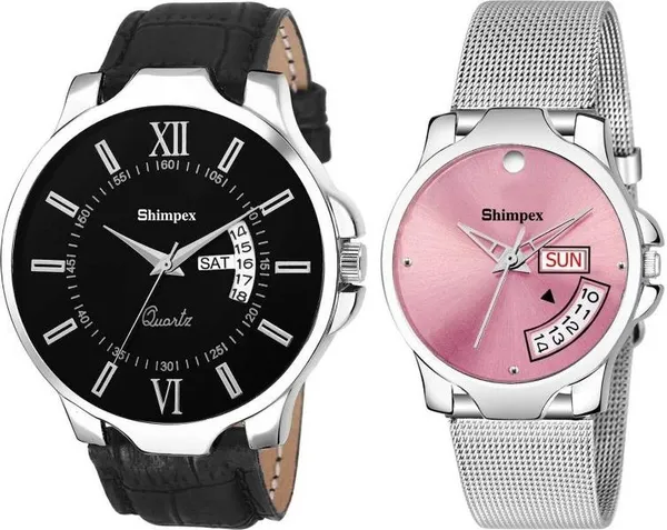 Premium_Watches_White_Genuine_Leather_Stainless_Steel_Couple_Waterproof_With_A_One_Year_Warranty_Day_And_Date_Analog