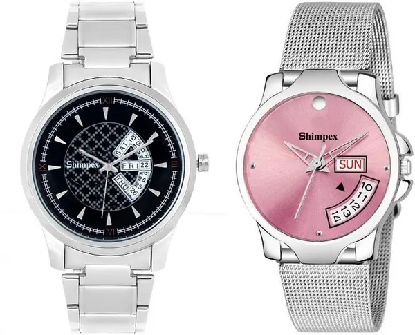 Premium_Watches_White_Stainless_Steel_Boys_&_Girls_Waterproof_With_A_One_Year_Warranty_Day_And_Date_Analog