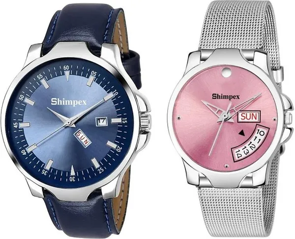 Premium_Watches_White_Stainless_Steel_Genuine_Leather_Boys_&_Girls_Waterproof_With_A_One_Year_Warranty_Day_And_Date_Analog