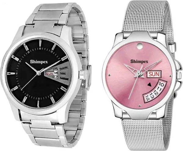 Premium_Watches_White_Genuine_Leather_Metal_Couple_Waterproof_With_A_One_Year_Warranty_Day_And_Date_Analog