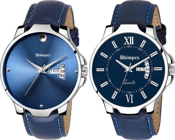 Premium_Watches_Blue_Genuine_Leather_Men_Waterproof_With_A_One_Year_Warranty_Day_And_Date_Analog