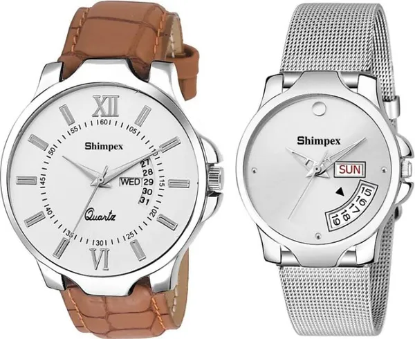Premium_Watches_White_Metal_Couple_Waterproof_With_A_One_Year_Warranty_Day_And_Date_Analog
