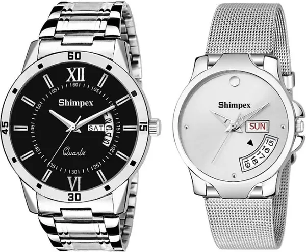 Premium_Watches_White_Metal_Couple_Waterproof_With_A_One_Year_Warranty_Day_And_Date_Analog