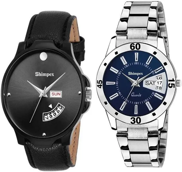 Premium_Watches_Multicolor_Genuine_Leather_Metal_Boys_&_Girls_Waterproof_With_A_One_Year_Warranty_Day_And_Date_Analog