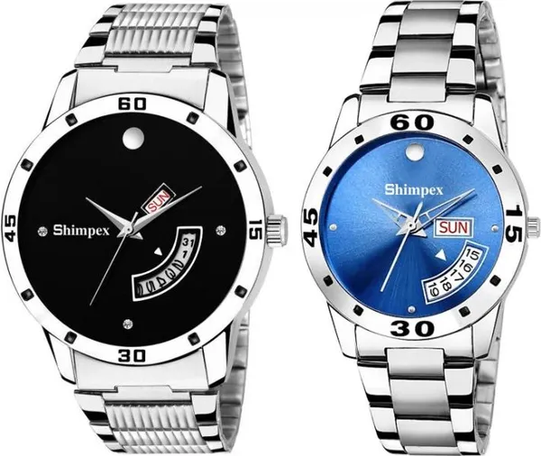 Premium_Watches_Blue_Metal_Couple_Waterproof_With_A_One_Year_Warranty_Day_And_Date_Analog