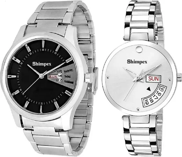 Premium_Watches_Black_White_Metal_Couple_Waterproof_With_A_One_Year_Warranty_Day_And_Date_Analog