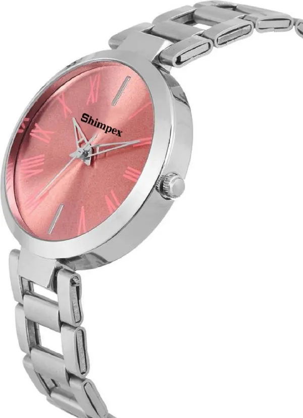 Premium_Watches_Pink_Metal_Women_Waterproof_With_A_One_Year_Warranty_Day_And_Date_Analog