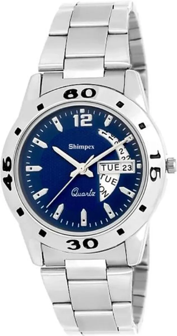 Premium_Watches_Blue_Stainless_Steel_Girls_Waterproof_With_A_One_Year_Warranty_Day_And_Date_Analog