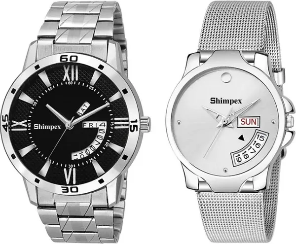 Premium_Watches_Black_Genuine_Leather_Couple_Waterproof_With_A_One_Year_Warranty_Day_And_Date_Analog