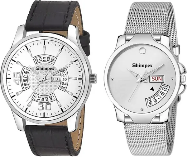 Premium_Watches_White_Metal_Couple_Waterproof_With_A_One_Year_Warranty_Day_And_Date_Analog