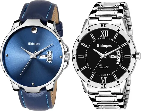 Premium_Watches_Blue_Genuine_Leather_Boys_Waterproof_With_A_One_Year_Warranty_Day_And_Date_Analog