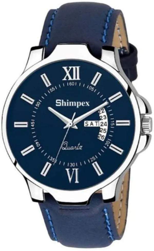 Premium_Watches_Blue_Genuine_Leather_Men_Waterproof_With_A_One_Year_Warranty_Day_And_Date_Analog