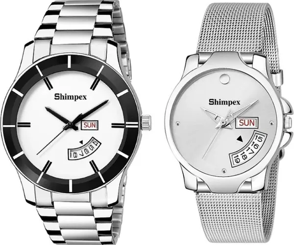 Premium_Watches_White_Metal_Couple_Waterproof_With_A_One_Year_Warranty_Day_And_Date_Analog