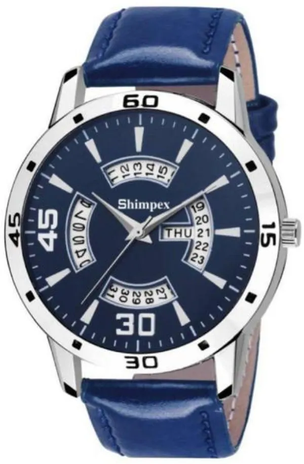 Premium_Watches_Blue_Genuine_Leather_Boys_Waterproof_With_A_One_Year_Warranty_Day_And_Date_Analog