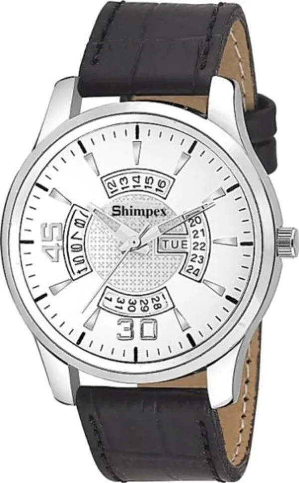Shimpex_Good_Quality__Watches_White_Genuine_Leather_Men_Waterproof_With_A_One_Year_Warranty_Day_And_Date_Analog