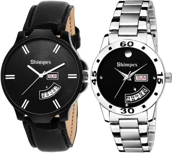 Premium_Watches_Black_Metal_Genuine_Leather_Men_Waterproof_With_A_One_Year_Warranty_Day_And_Date_Analog