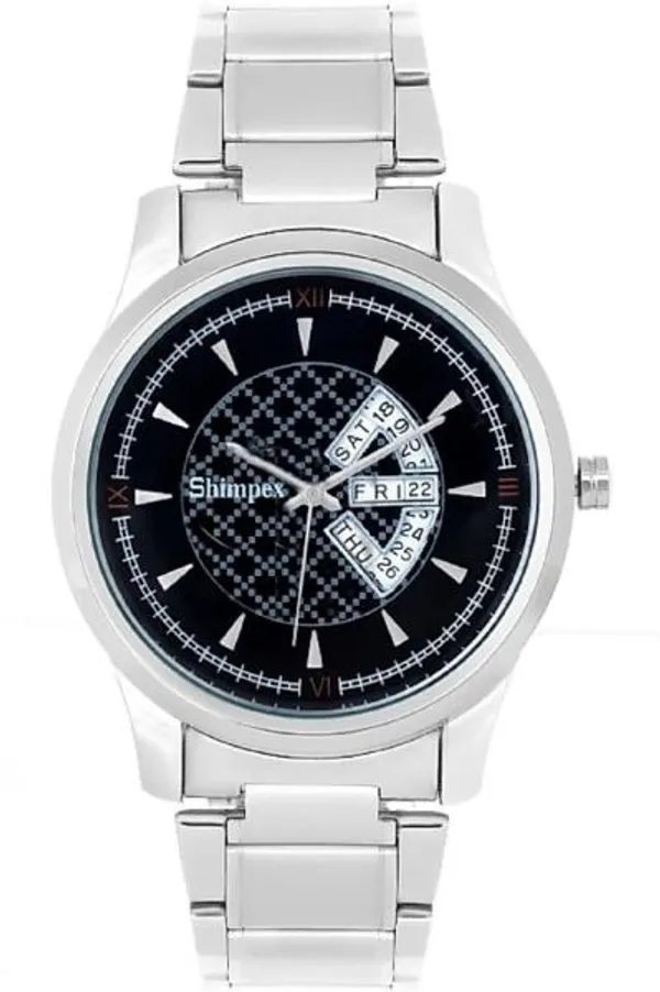 Premium_Watches_Black_Metal_Girls_Waterproof_With_A_One_Year_Warranty_Day_And_Date_Analog